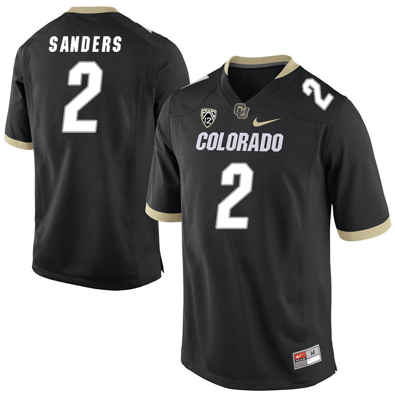 Men #2 Shedeur Sanders Colorado Buffaloes College Football Jerseys Stitched Sale-Black - Click Image to Close